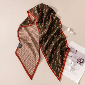 Sciarpa in seta e lana primavera estate retro lusso moda fazcolero scialle versatile