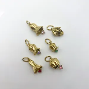 DIY Titanstahl Blumen Halskette Anhänger Set mit bunten Geburtssteinen für Modeschmuck.