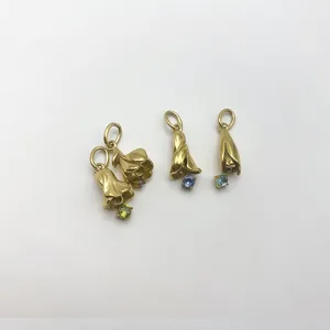 Handgefertigte Titanstahl Blumen Anhänger Monatsblume DIY Halskette Schmuck Zubehör Damen