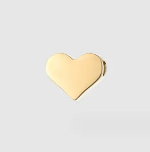 Gold stainless steel heart pendant charm DIY fashion jewelry accessory with hole.