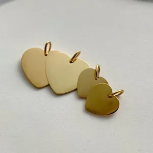 Stainless steel heart shaped pendants charms for jewelry making DIY crafting design accessories