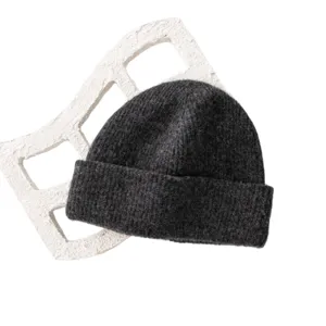 Wool cashmere winter warm knitted beanie hat for men and women outdoor thick cold-proof cap
