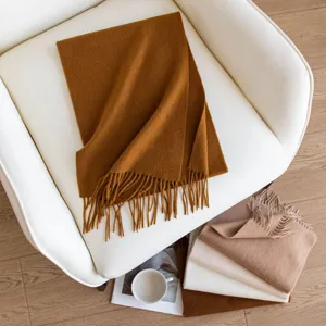 Kaschmirgefühl einfarbig Fransen Winterschal für Damen warm kuschelig Mode Accessoire neu