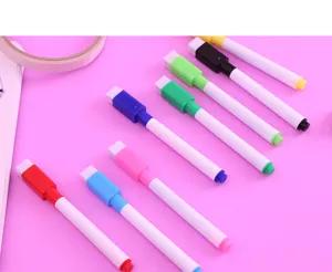 Colorful dry erase whiteboard markers set with eraser caps for kids drawing and office writing use.