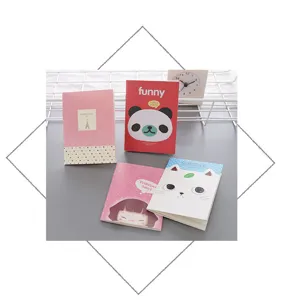 Bonito juego de mini cuadernos de bolsillo de dibujos animados papelería de estudiante detalle