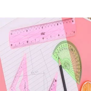 Schueler weiches Lineal Set transparent Kunststoff Geometrie Zeichenwerkzeug Set