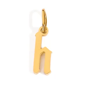 Ciondolo lettera h gotico dorato dettaglio, ciondolo iniziale elegante per collane bracciali DIY.