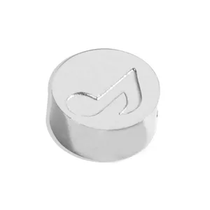 Stainless steel music note round loose bead DIY jewelry accessory charms finding component