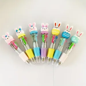 Cute cartoon rabbit multi-color ballpoint pens set, student stationery gift 7 pcs