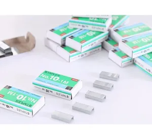 Petites agrafes de bureau No.10-1M paquet de 1000, agrafes métalliques durables pour usage quotidien.
