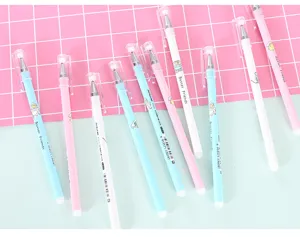 Cute cartoon erasable gel pens set 0.5mm black ink office school stationery supplies