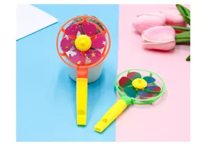 Jouet de sifflet de moulin à vent en plastique coloré pour enfants, couleur bonbon.