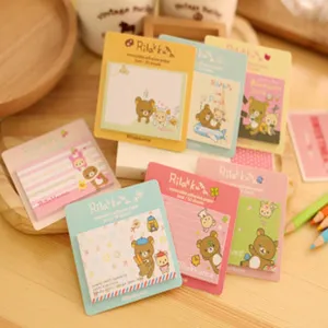 Joli ensemble de notes adhésives ours mignon blocs-notes mémo pour école bureau papeterie