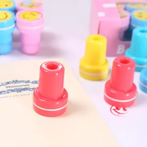 Cute cartoon smiley face stamp set for kids school stationery creative toy and learning aid.