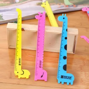 Cute animal shaped plastic ruler set with clear scale for students and office use stationery.