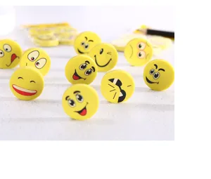 simpatico set di gomme con faccine smiley per bambini, articolo di cancelleria divertente.