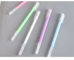 Colorful candy gel pens set, transparent barrel highlighters for DIY student writing.