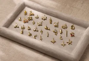 Επιχρυσωμένα ανοξείδωτα DIY μενταγιόν, σχέδια ωκεανού και λουλουδιών για κοσμήματα.