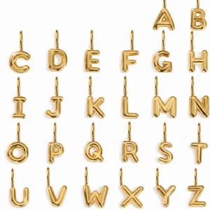 Ciondolo con Lettera Inglese a Bolla 3D in Acciaio Inossidabile Minimalista