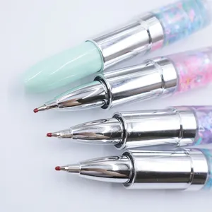 Creative lipstick gel pen cute liquid glitter signature pen kawaii student stationery item