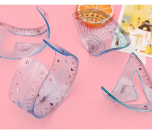 Transparentes weiches Kunststoff Lineal Set, flexible Biege Geometrie Werkzeuge für Schule.