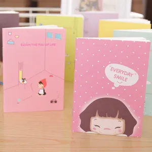 Mini cuaderno de bolsillo lindo de dibujos animados portátil para estudiantes y papelería