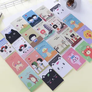 Mini cuaderno de bolsillo dibujos animados lindo para estudiantes escritura diaria