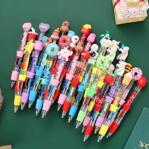 Cute cartoon quicksand four-color ballpoint pen student multi-color stationery gift