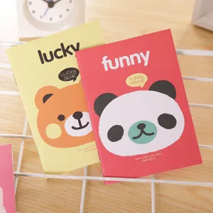 Cuaderno de bolsillo mini de dibujos animados portátil lindo oso panda regalo para estudiantes