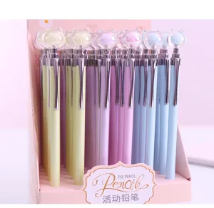 Cute cartoon bear mechanical pencil set for students and school stationery supplies.