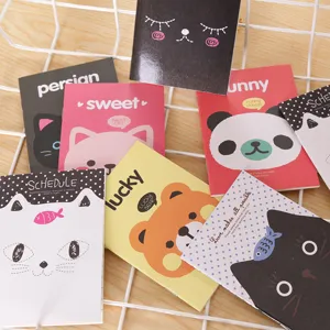 Conjunto de mini cuadernos de bolsillo portátiles con diseños de animales y cubiertas.