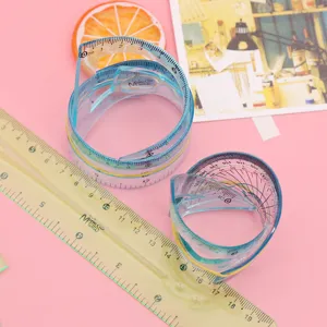 Set de regla flexible transparente de plástico reglas de dibujo para estudiantes imagen principal