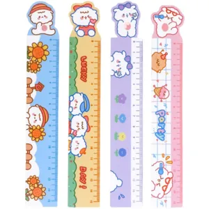 Niedliches Cartoon magnetisches weiches Lineal 15cm Schüler Schreibwaren Lesezeichen Set