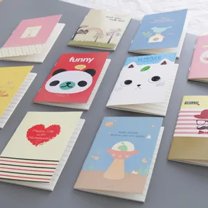Set de mini cuadernos de bolsillo bonitos con cubiertas de dibujos animados, diarios rayados.