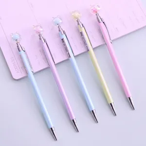 Cartoon bear head metal mechanical pencil set 0.5mm student school stationery writing supply