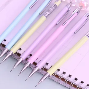 Macaron color metal mechanical pencil 0.5mm school stationery and student writing supply.