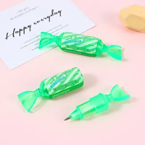 Creative children's mini candy ballpoint pen, cute green novelty stationery gift for kids.