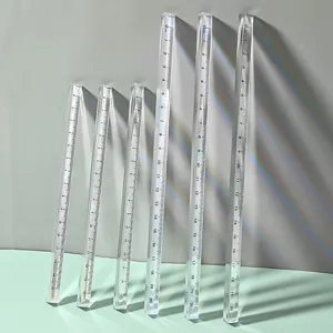 Règle triangulaire transparente en acrylique échelle claire outil de mesure école bureau