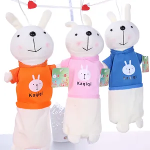 Cute rabbit plush pencil case set, cute cartoon animal stationery pouch for kids school.
