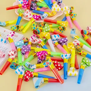 Colorful blowouts party horns children birthday plastic toys wholesale bulk set