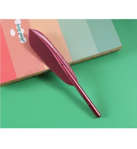 Creative metal feather gel pen signature pen pink student stationery gift school supply