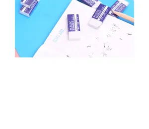 2B plastic gum kantoorartikelen set, zachte en schone gum met papieren hoes voor studenten.