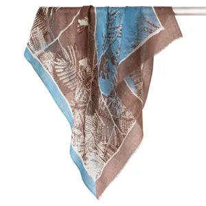 Cashmere printed square scarf women spring summer retro botanical pattern lightweight shawl