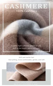Detailed view of the soft plaid cashmere scarf texture, warm and cozy winter accessory.