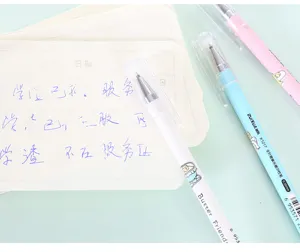 Cute cartoon erasable gel pen 0.35mm fine point smooth writing school stationery supply detail