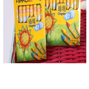Sunflower pattern boxed colored crayons set, cute stationery gift for kids and art painting supplies.