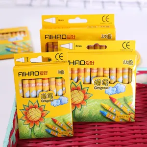 Sunflower Cartoon Children Crayons Boxed Kids Art Painting Drawing Colorful Stationery Supplies