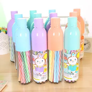 Set crayons aquarelle bouteille flottante, 18 couleurs papeterie créative mignonne pour art d'enfants.