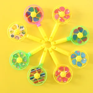 Jouets de moulin à vent sifflet en plastique coloré, cadeaux de fête pour enfants.