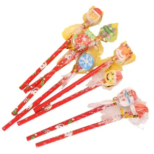 Christmas pencils set cute cartoon wooden HB pencil with eraser festive student stationery gifts